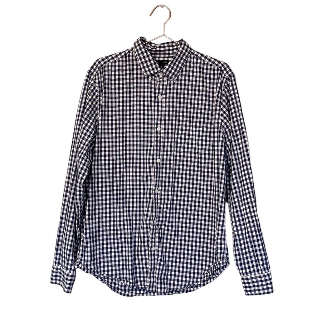 Gap Factory Slim Fit Check Print Long Sleeve Shirt - XL